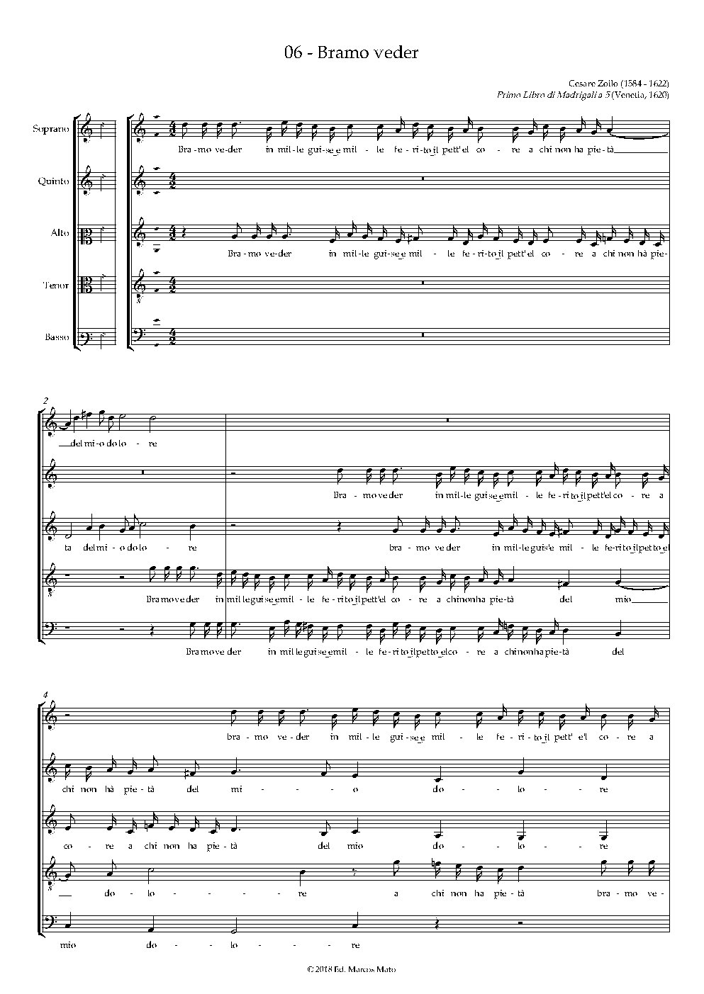 Bramo veder - Choir Script PDF Thumbnail
