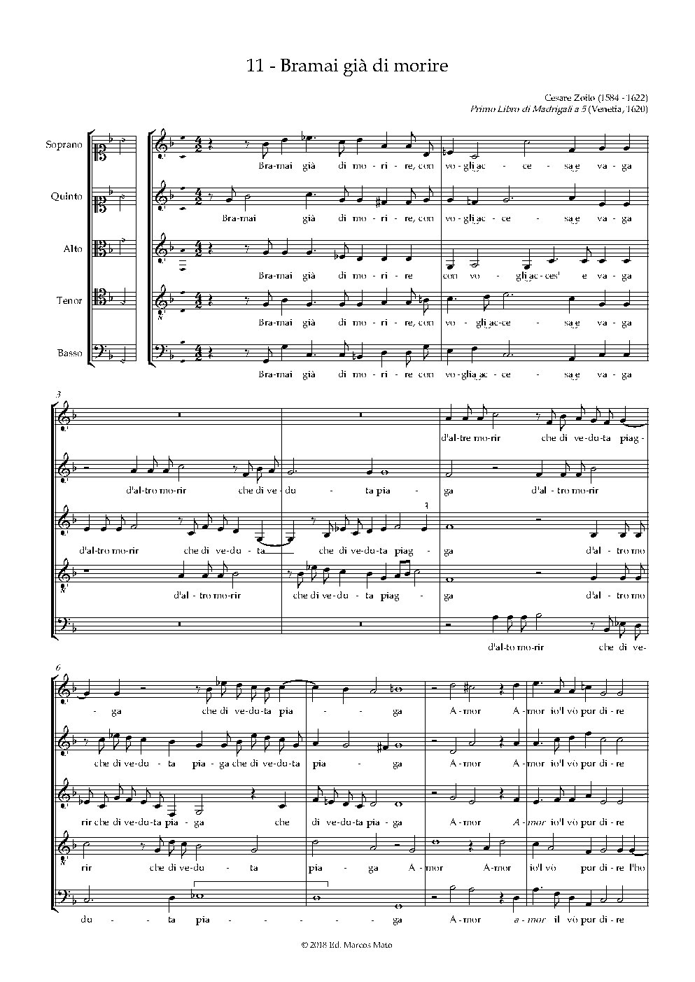 Bramai già di morire - Choir Script PDF Thumbnail