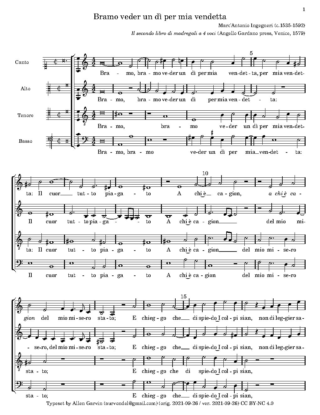 Bramo veder un dì per mia vendetta - Choir Script PDF Thumbnail