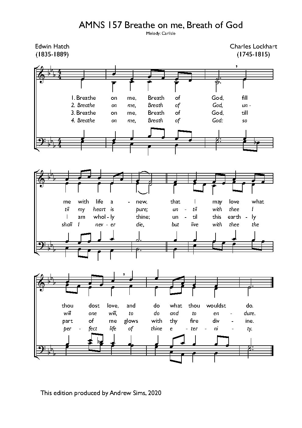 Breathe on me, breath of God