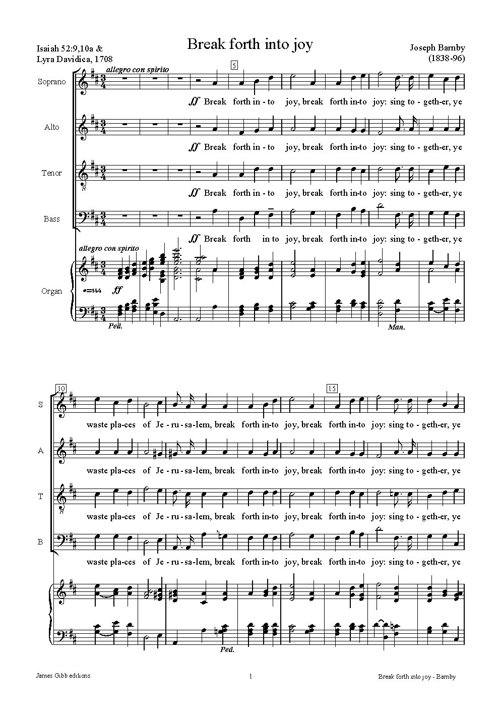 Break Forth into Joy - Choir Script PDF Thumbnail