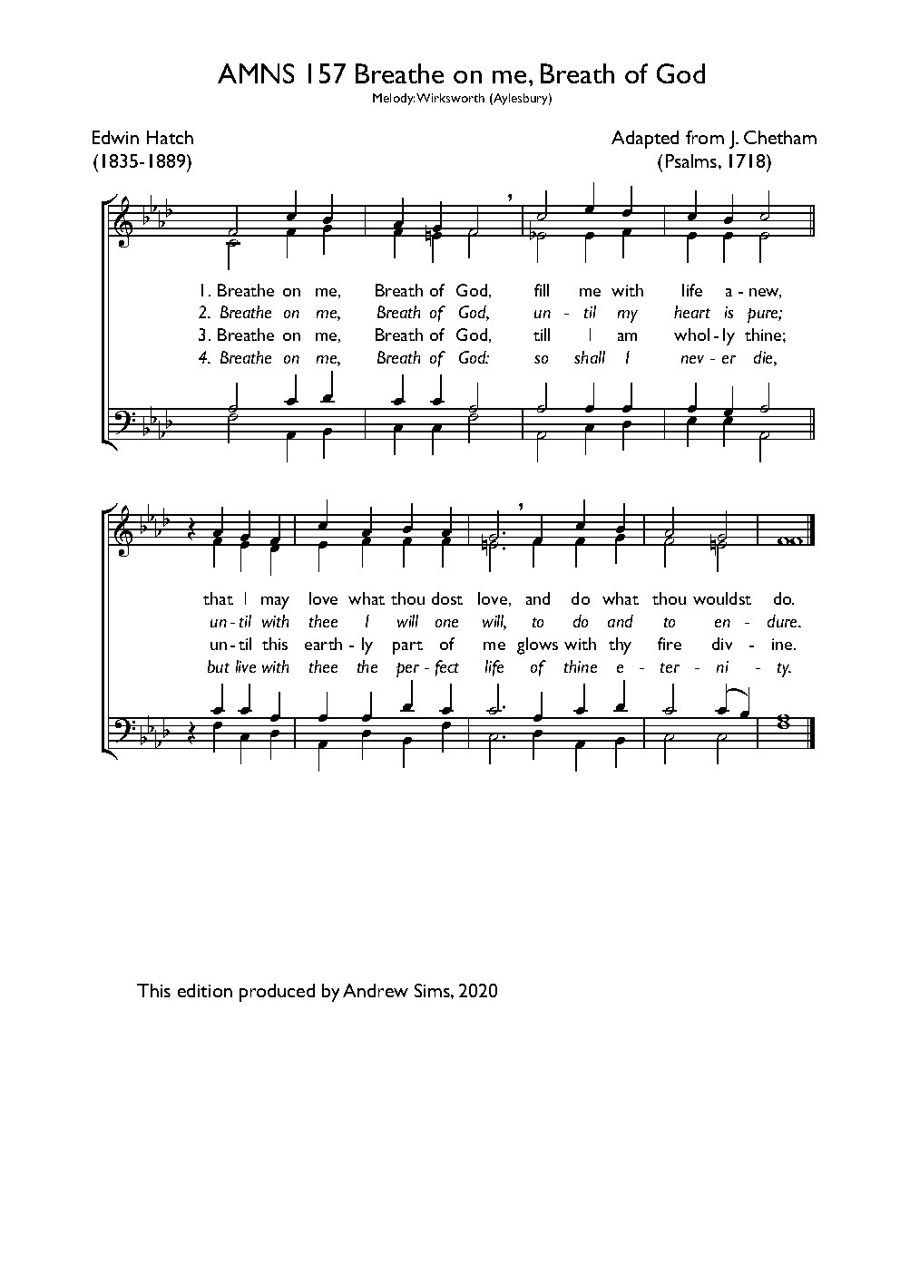 Breathe on me, breath of God