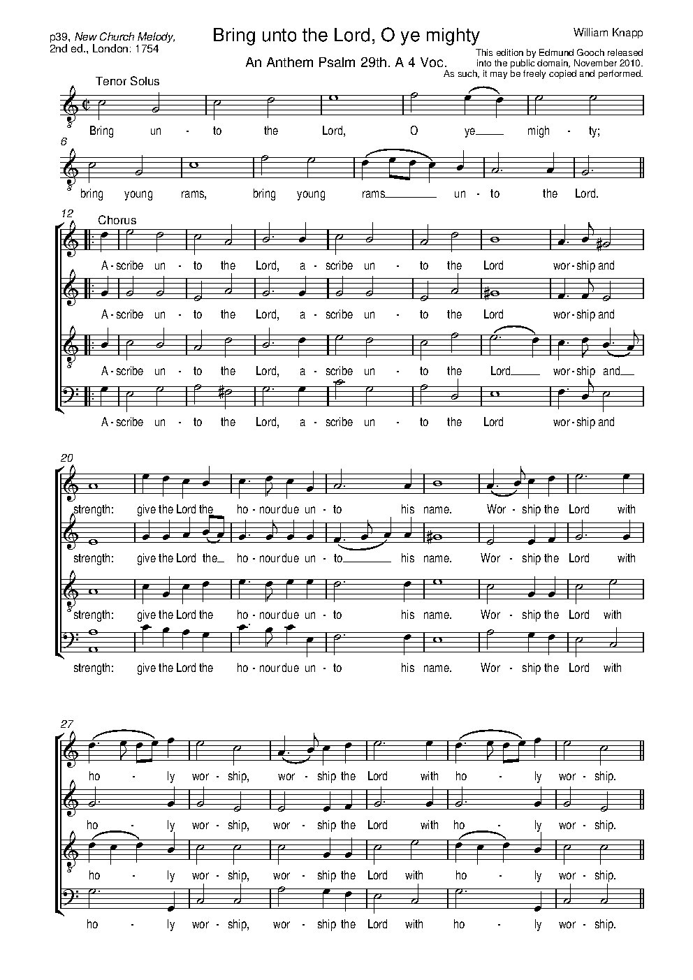 Bring unto the Lord, O ye mighty