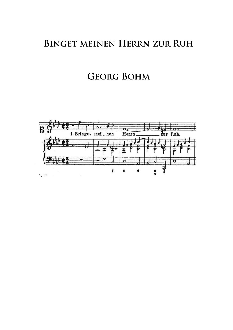 Bringet meinen Herrn zur Ruh
