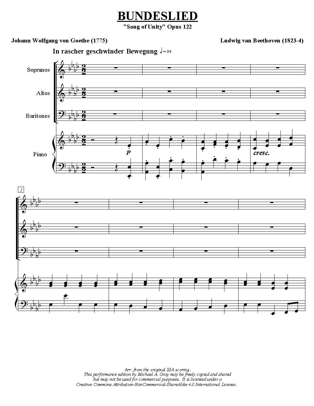 Bundeslied Op. 122