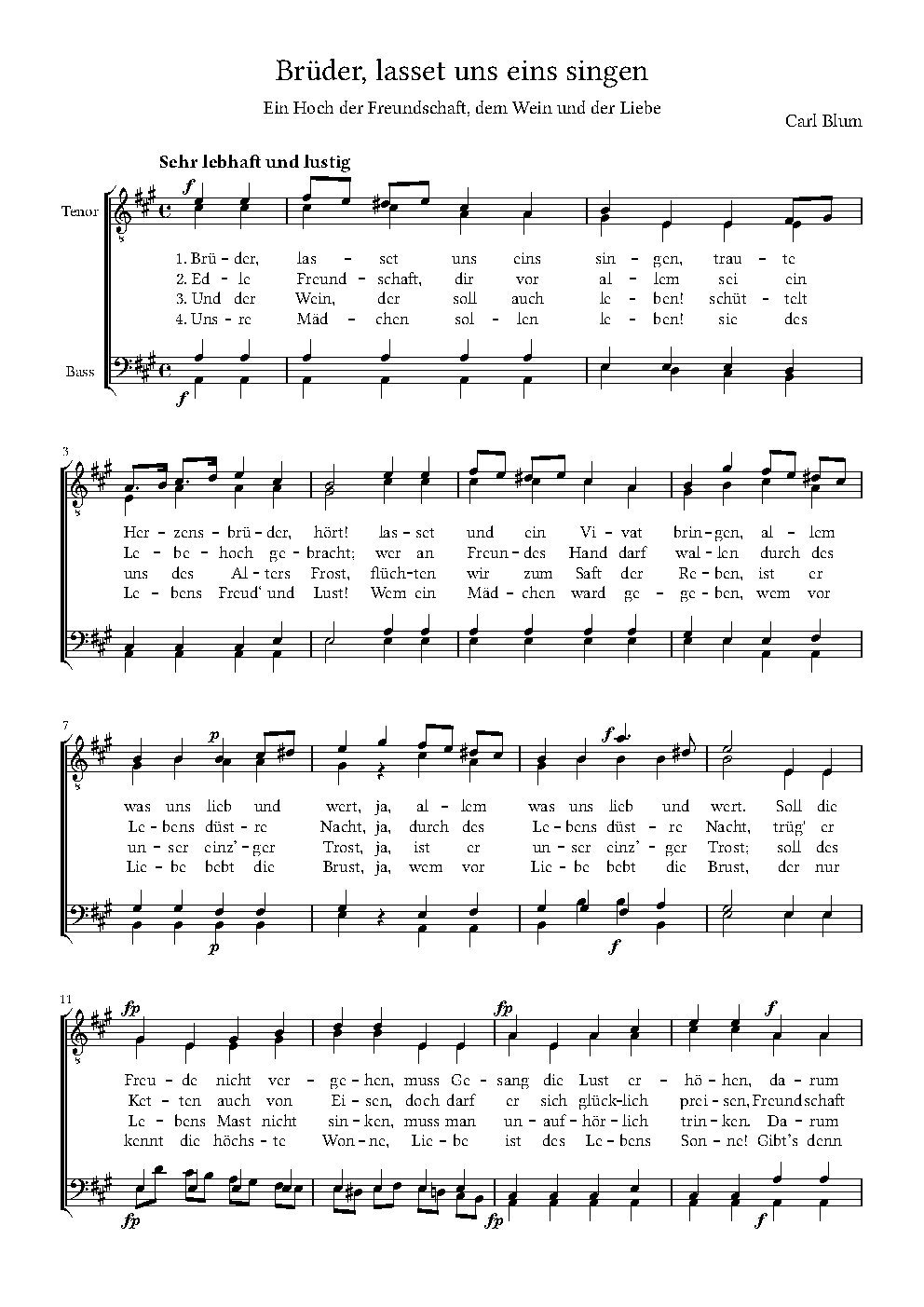 Brüder, lasset uns eins singen