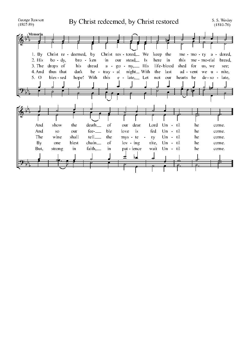 By Christ redeemed