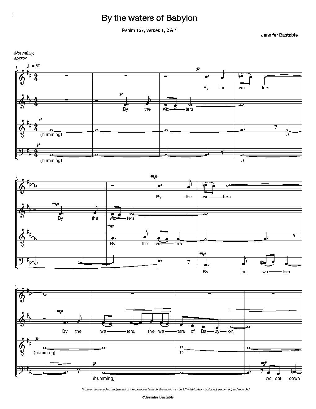 By the waters of Babylon - Choir Script PDF Thumbnail