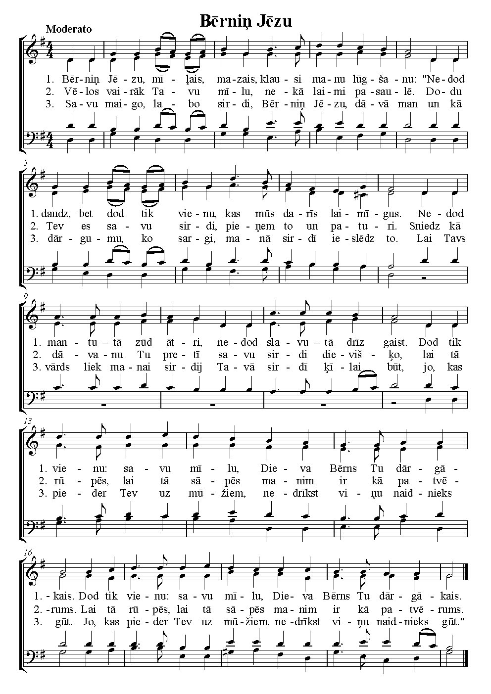 Bērniņ Jēzu - Choir Script PDF Thumbnail