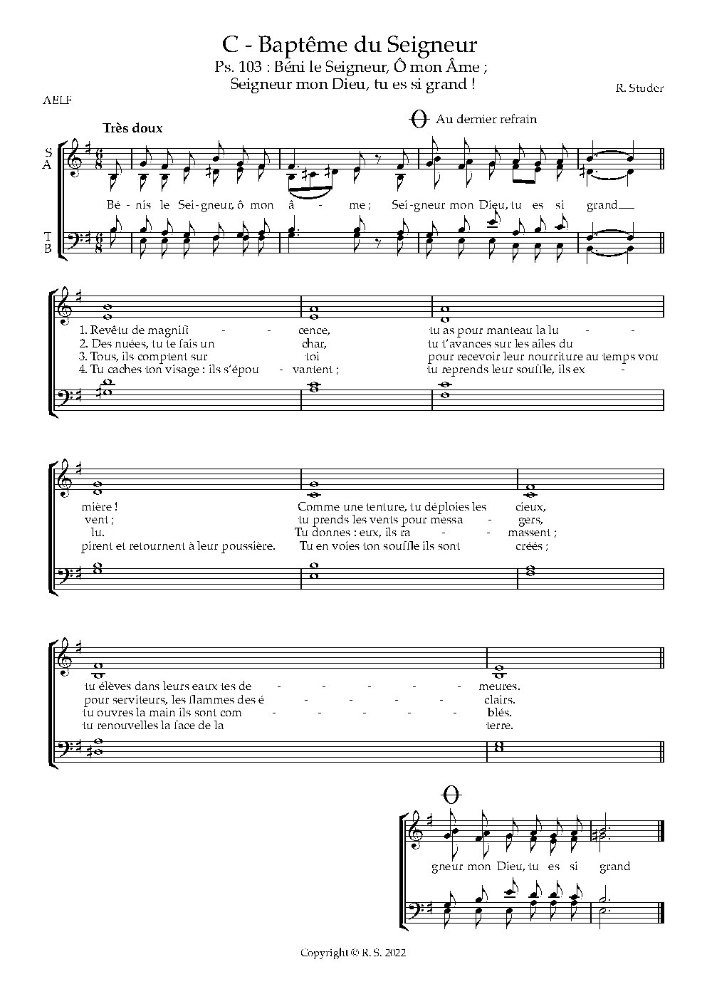 C - Bapteme du Seigneur, Psaume et Acclamation