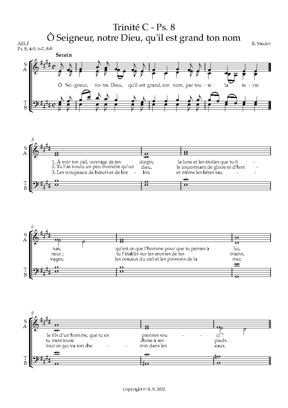 Trinite C : Psaume et Acclamation - Choir Script PDF Thumbnail