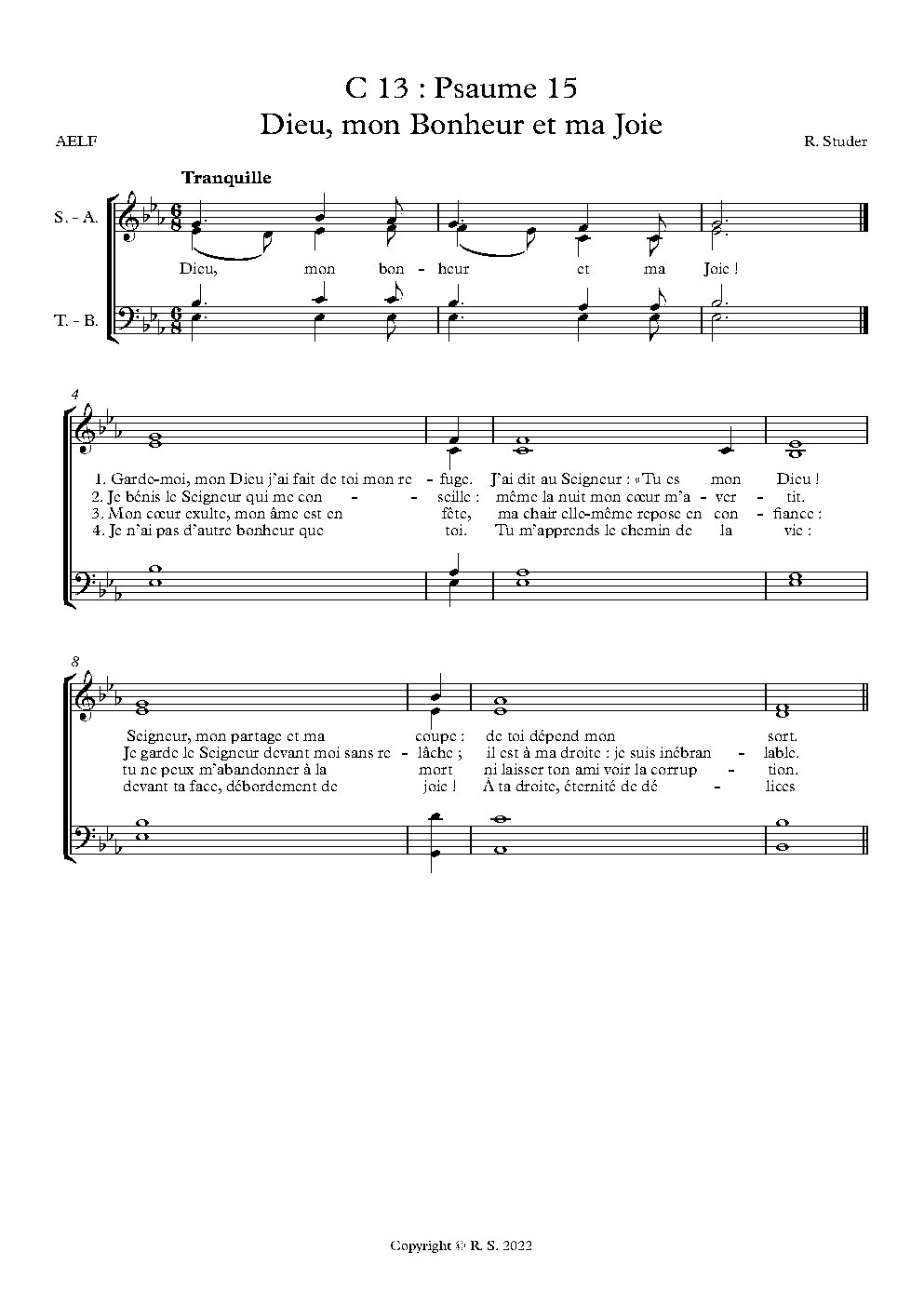 C 13 : Psaume 15