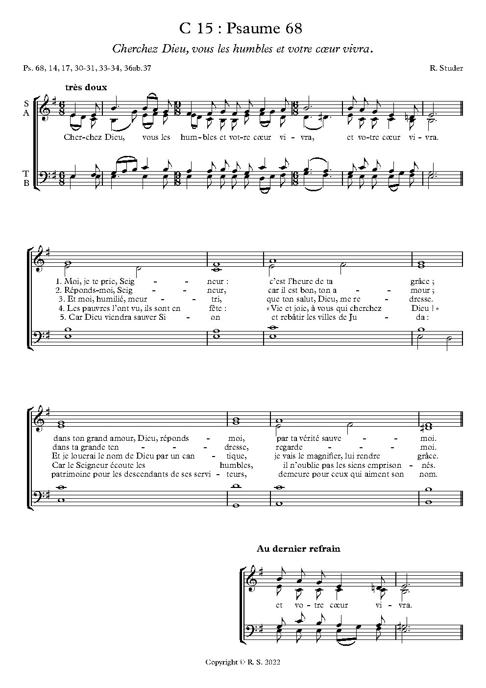 C 15 - Psaume 68 vel 18