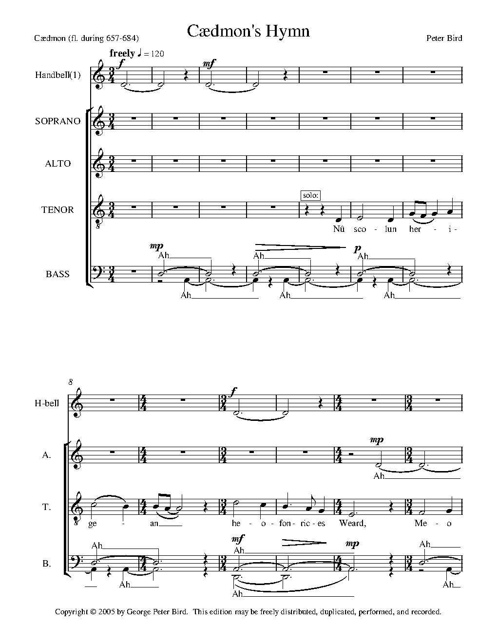 Caedmon's Hymn - Choir Script PDF Thumbnail
