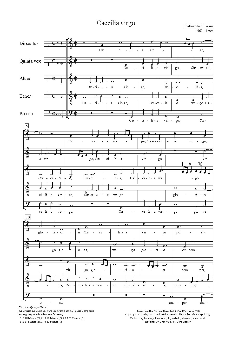Caecilia virgo - Choir Script PDF Thumbnail