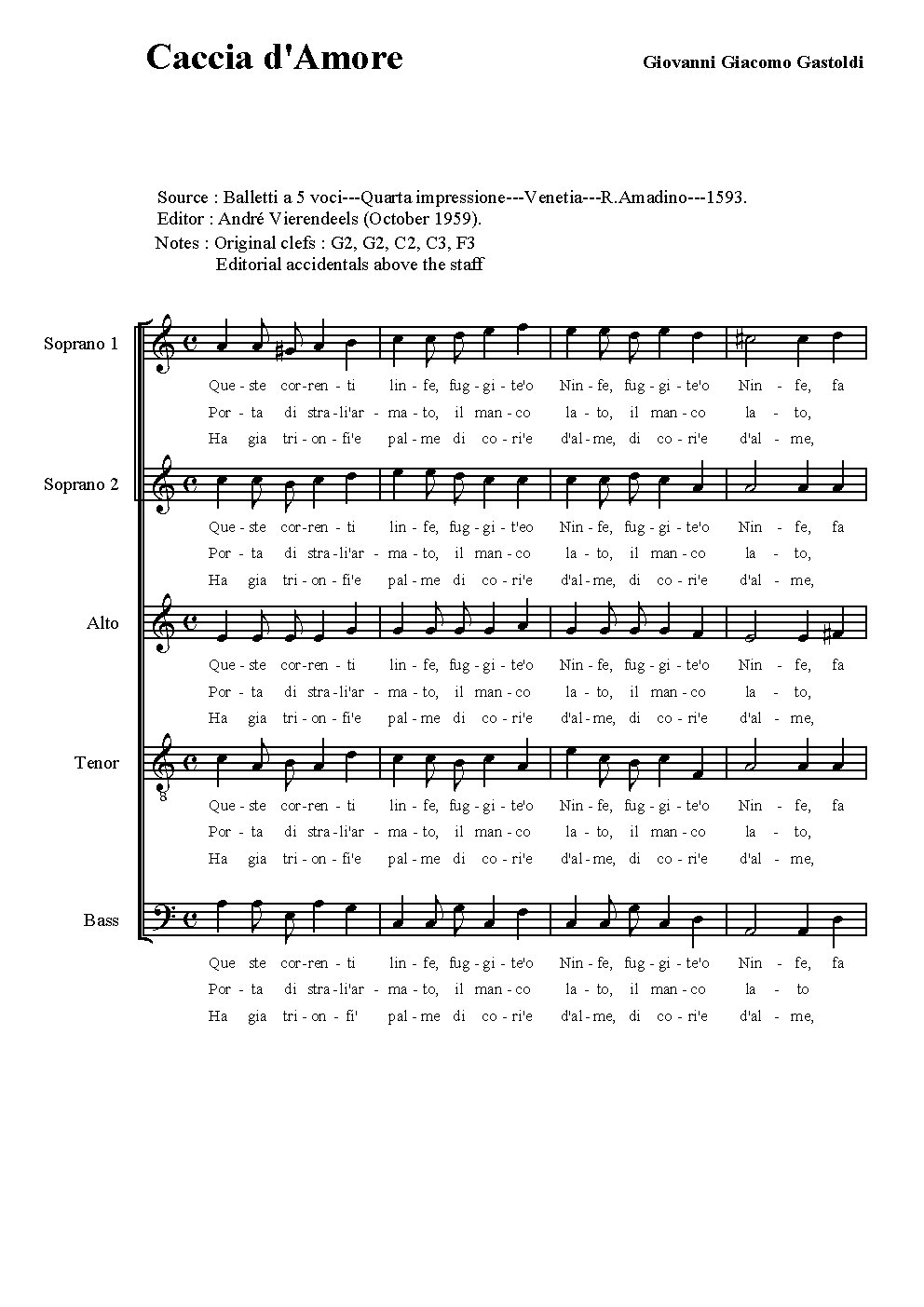 Caccia d'Amore - Choir Script PDF Thumbnail