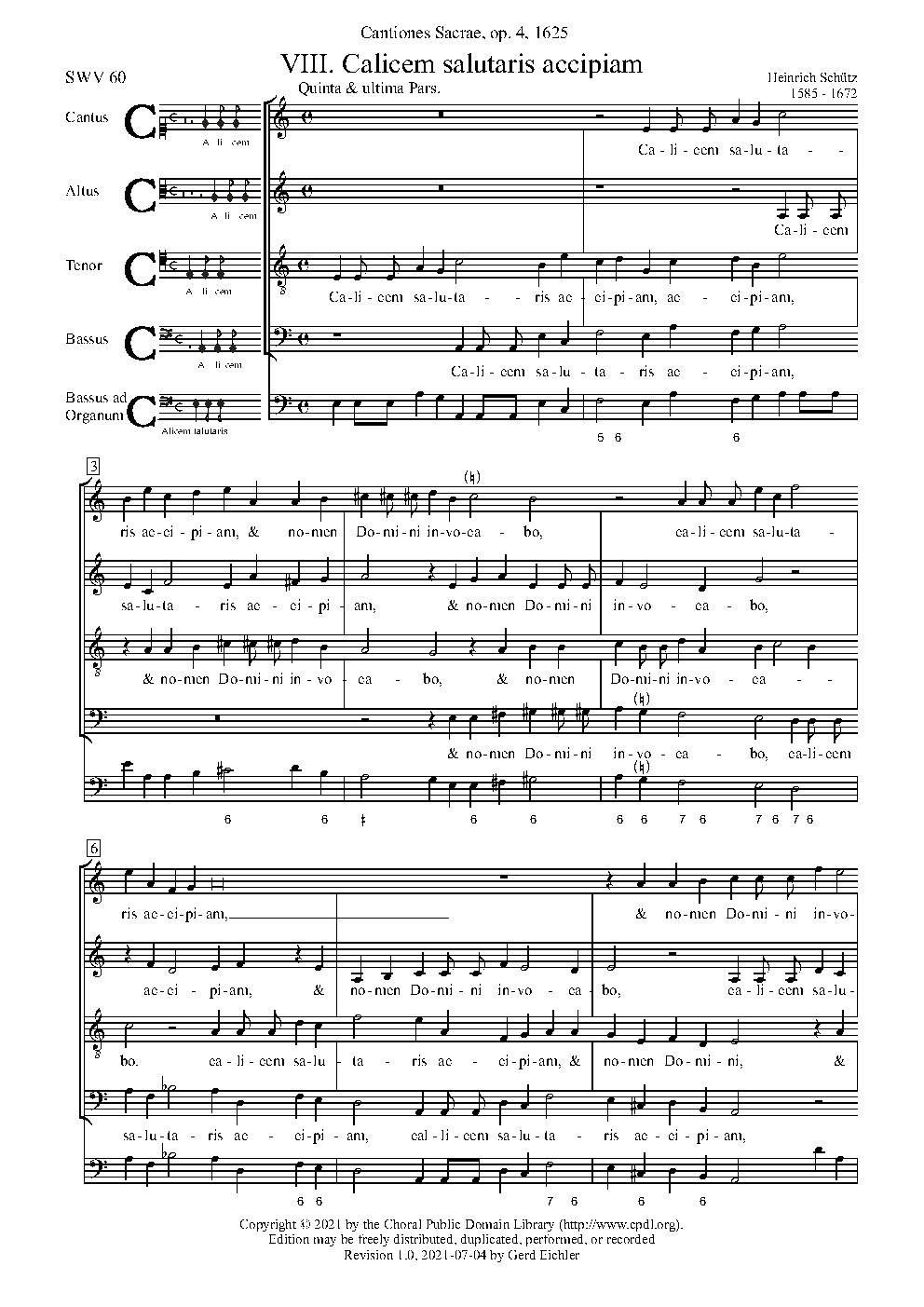 Calicem salutaris accipiam, SWV 60