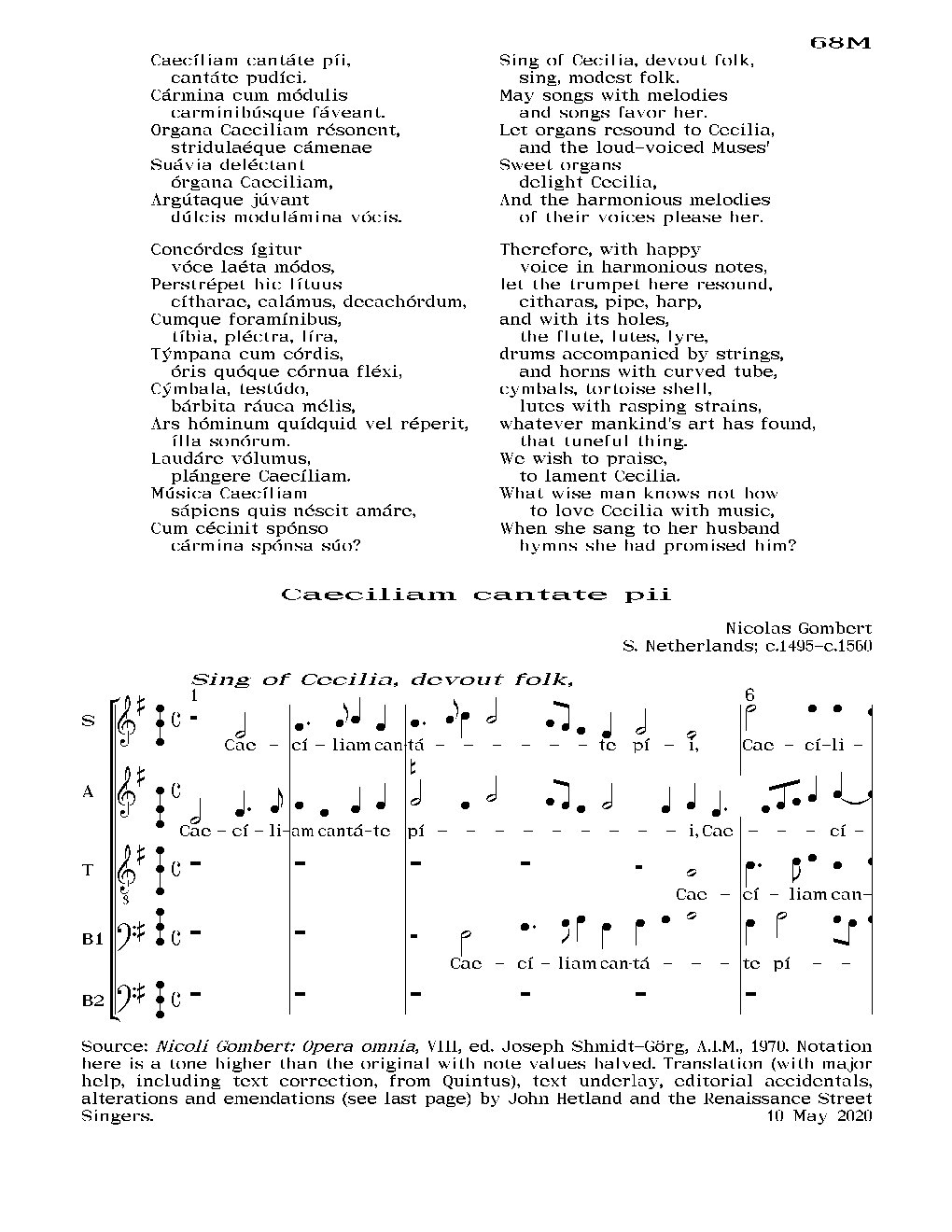 Caeciliam cantate pii