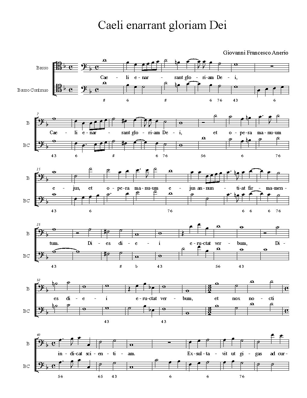 Caeli enarrant gloriam Dei