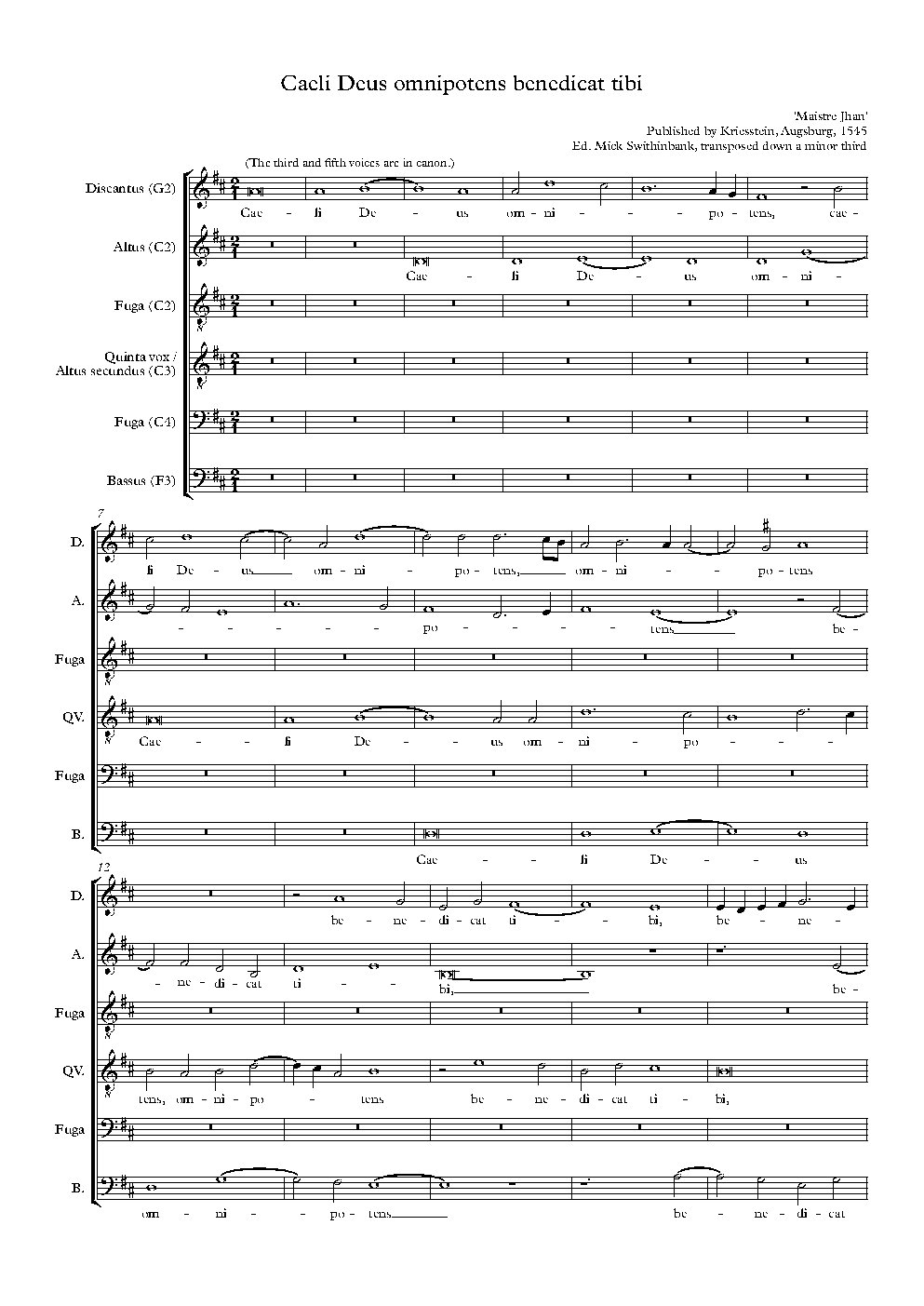 Caeli Deus omnipotens - Choir Script PDF Thumbnail