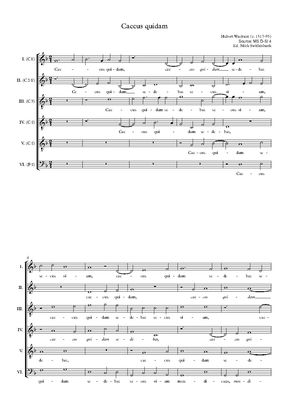 Caecus quidam - Choir Script PDF Thumbnail