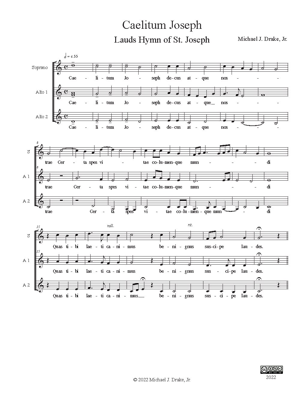 Caelitum Joseph - Choir Script PDF Thumbnail