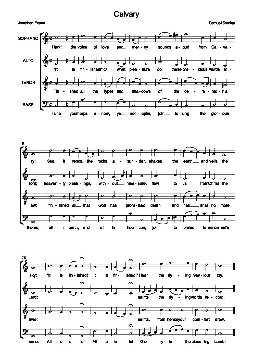 Calvary (Hark ! the voice of love and mercy)
