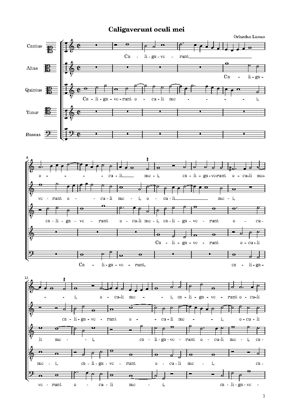 Caligaverunt oculi mei - Choir Script PDF Thumbnail