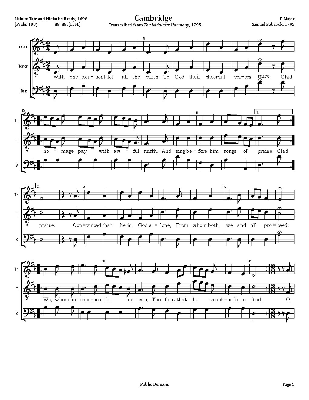 Cambridge - Choir Script PDF Thumbnail