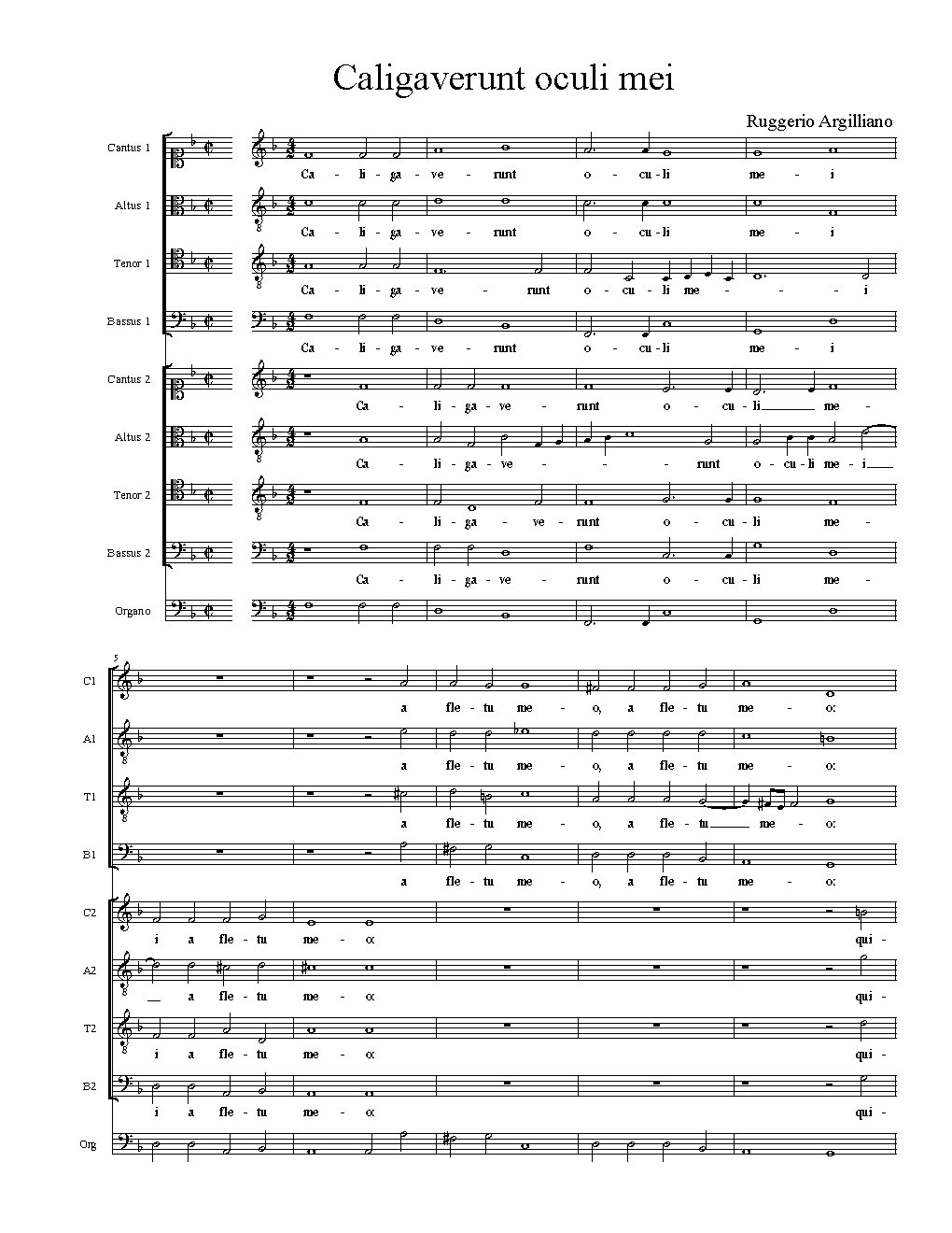 Caligaverunt oculi mei - Choir Script PDF Thumbnail