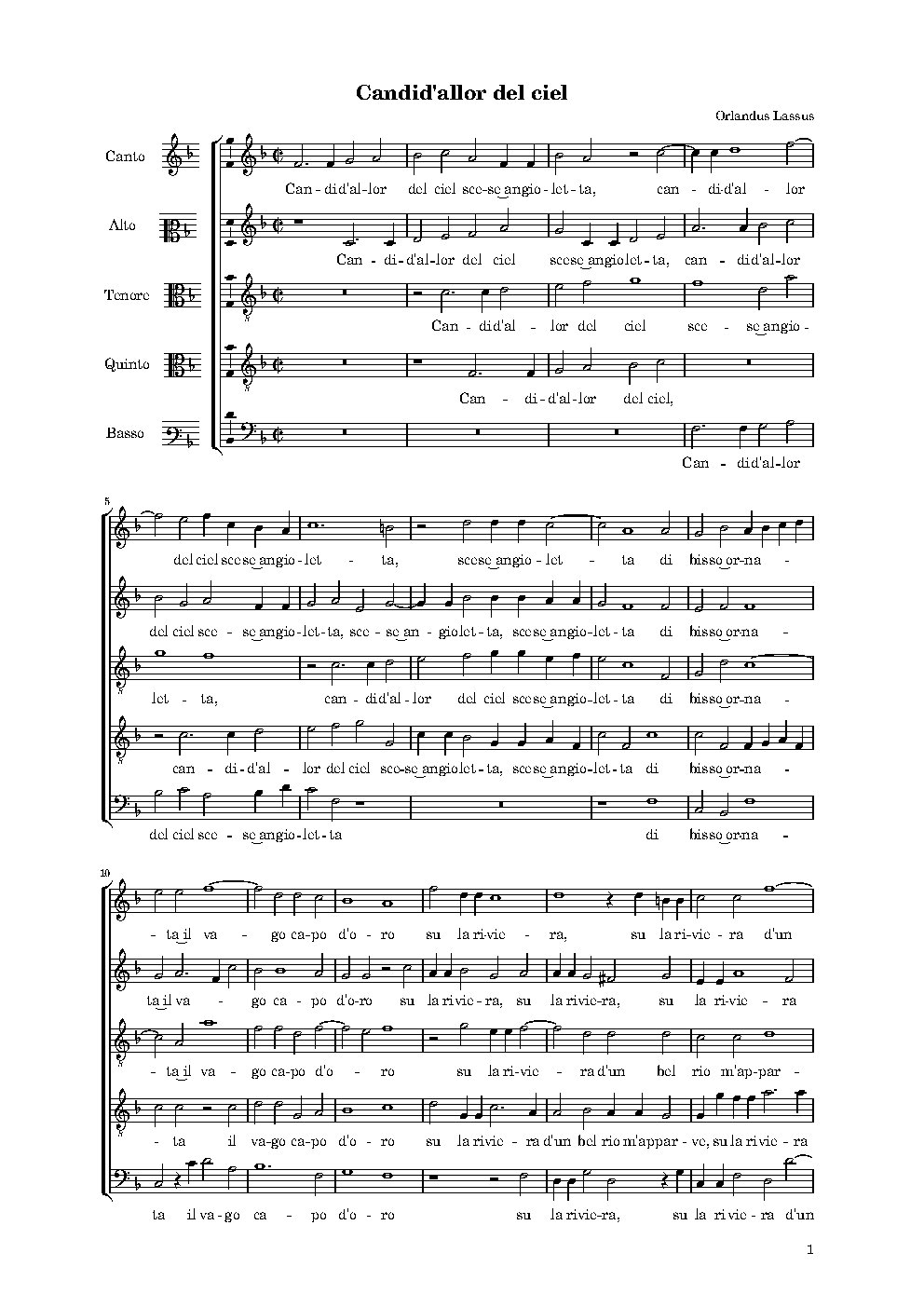Candid'allor del ciel - Choir Script PDF Thumbnail