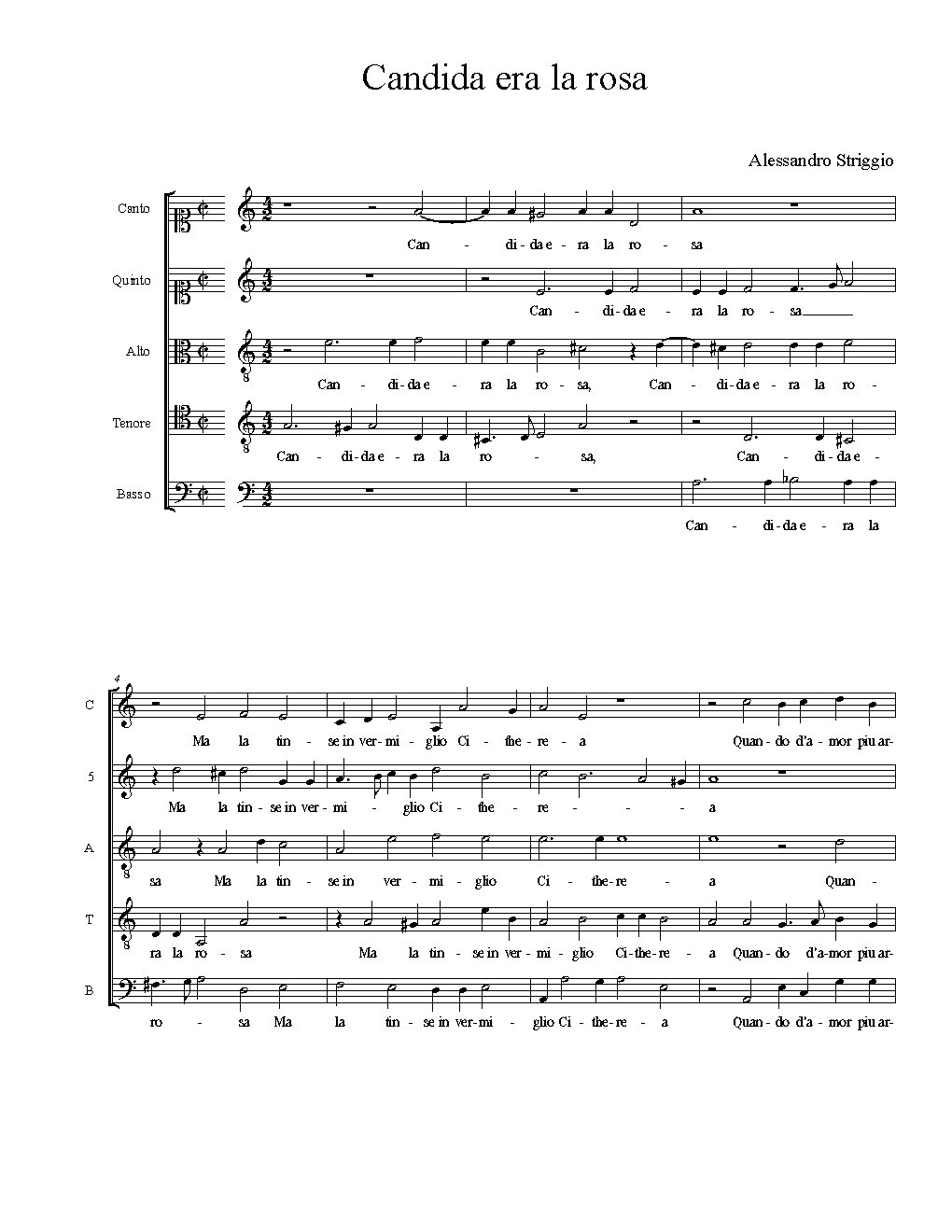 Candida era la rosa - Choir Script PDF Thumbnail