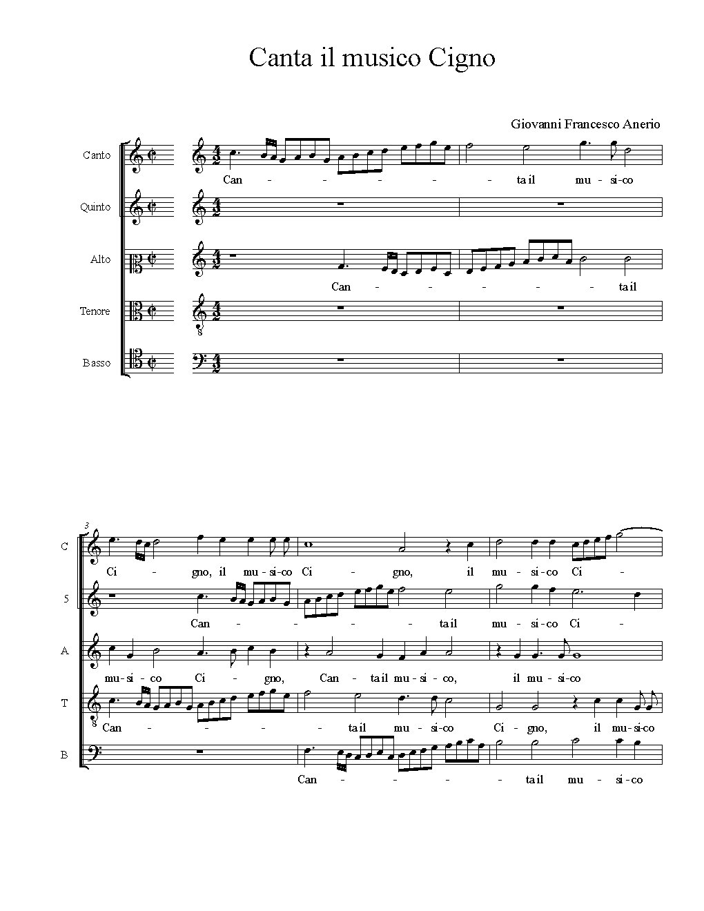 Canta il musico Cigno - Choir Script PDF Thumbnail