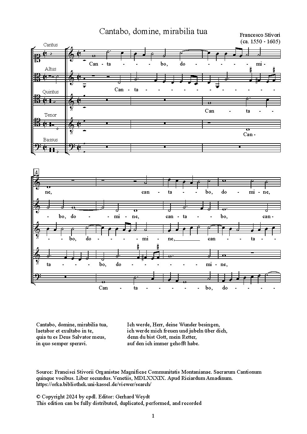 Cantabo, domine, mirabilia tua