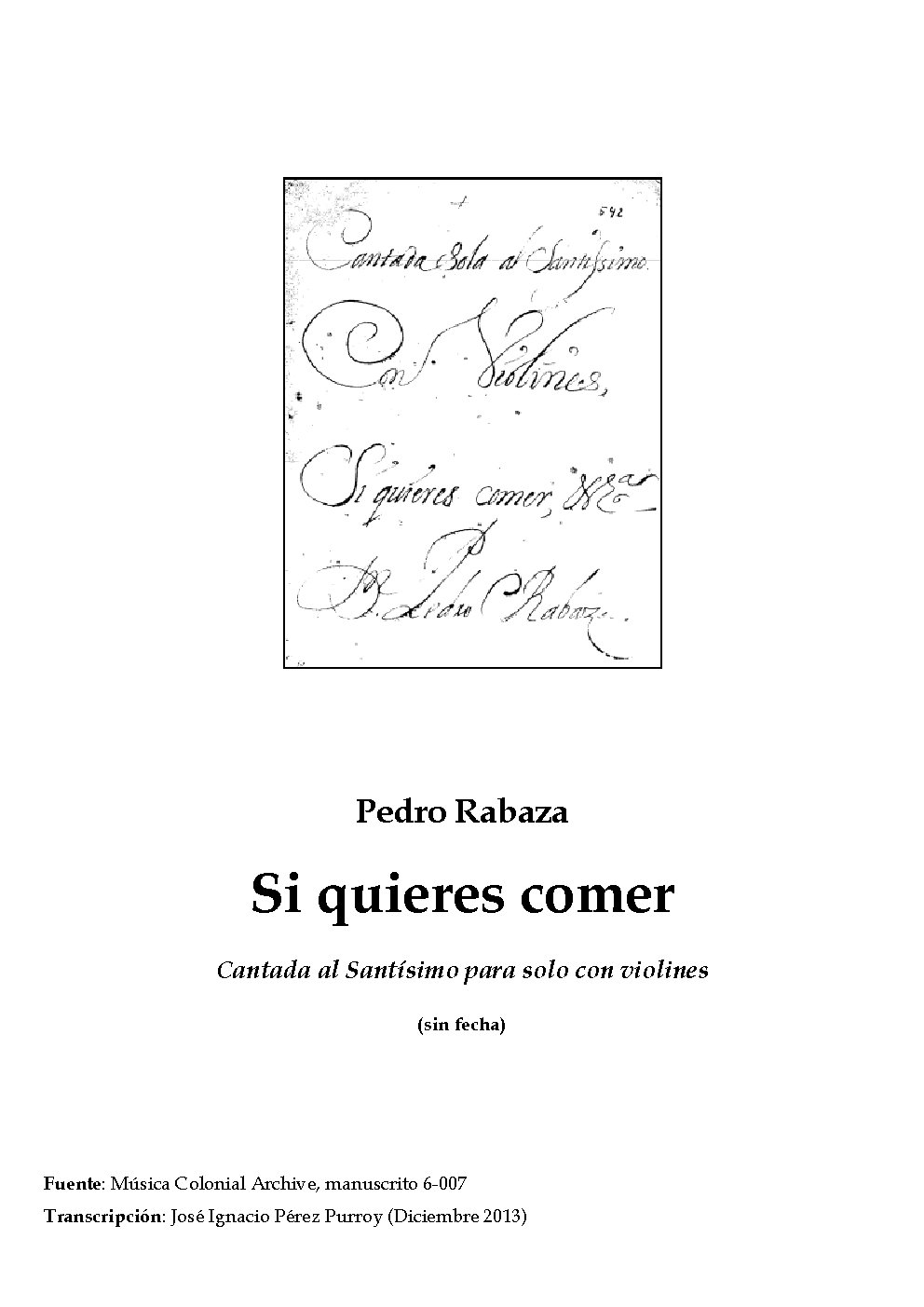 Cantada al Santísimo - Choir Script PDF Thumbnail