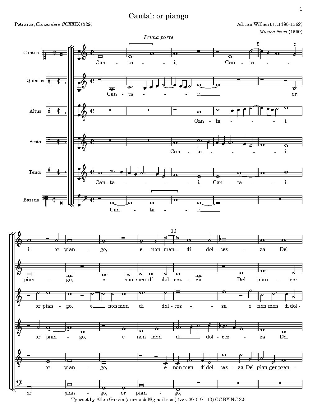Cantai: or piango