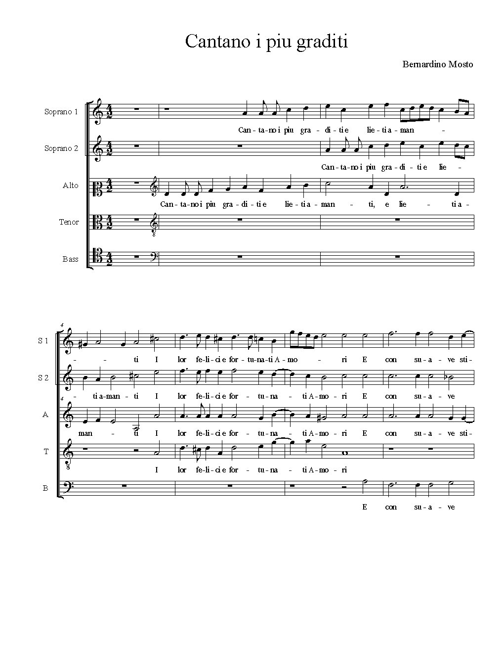 Cantano i piu graditi
