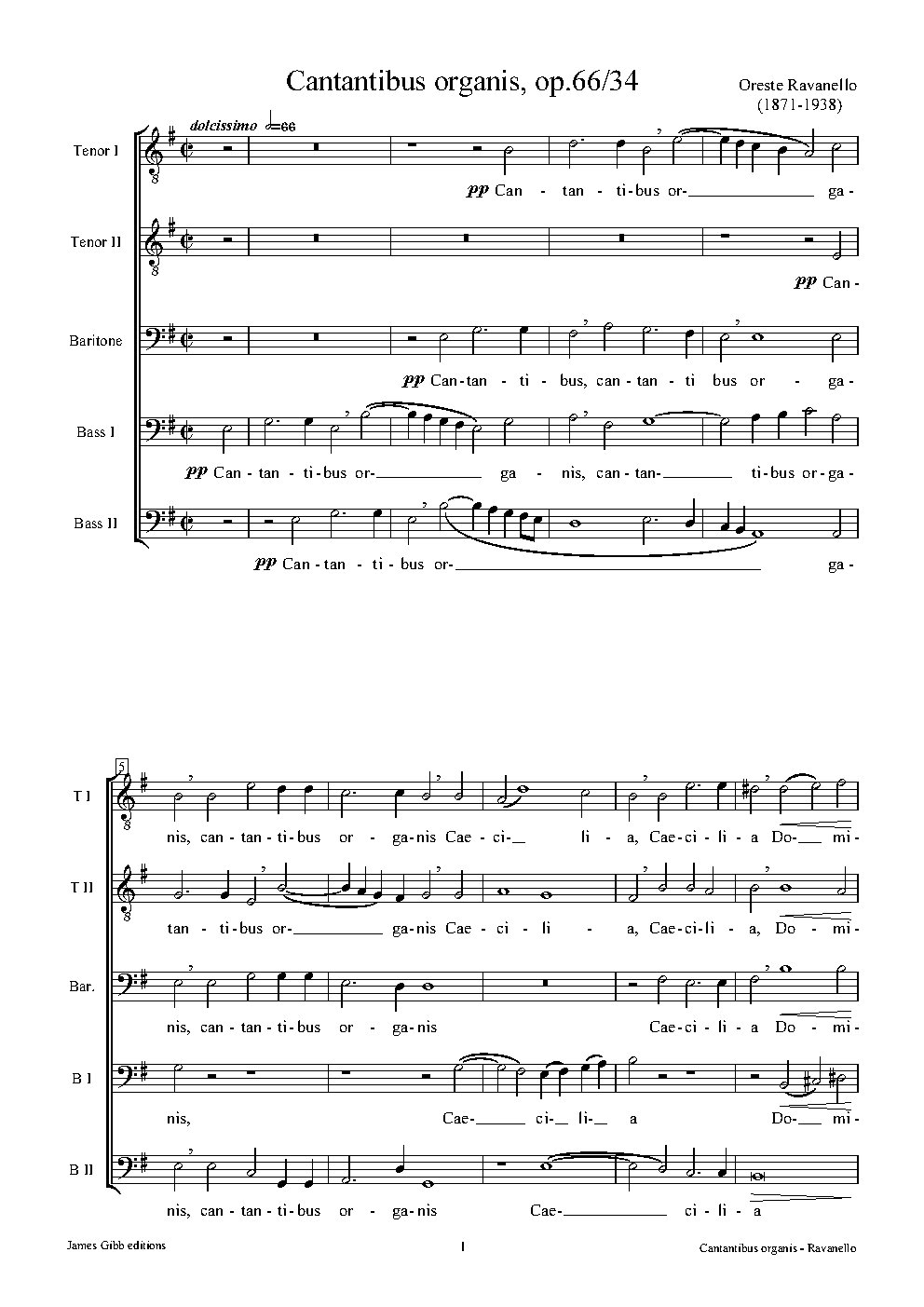Cantantibus organis, op.66/34 - Choir Script PDF Thumbnail