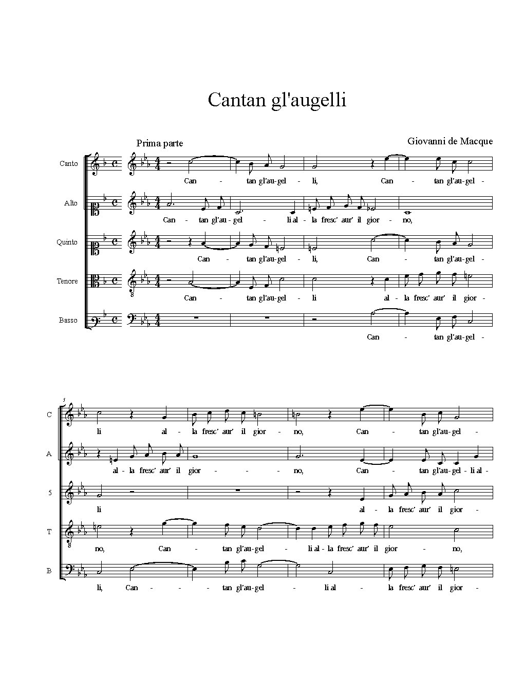 Cantan gl'augelli