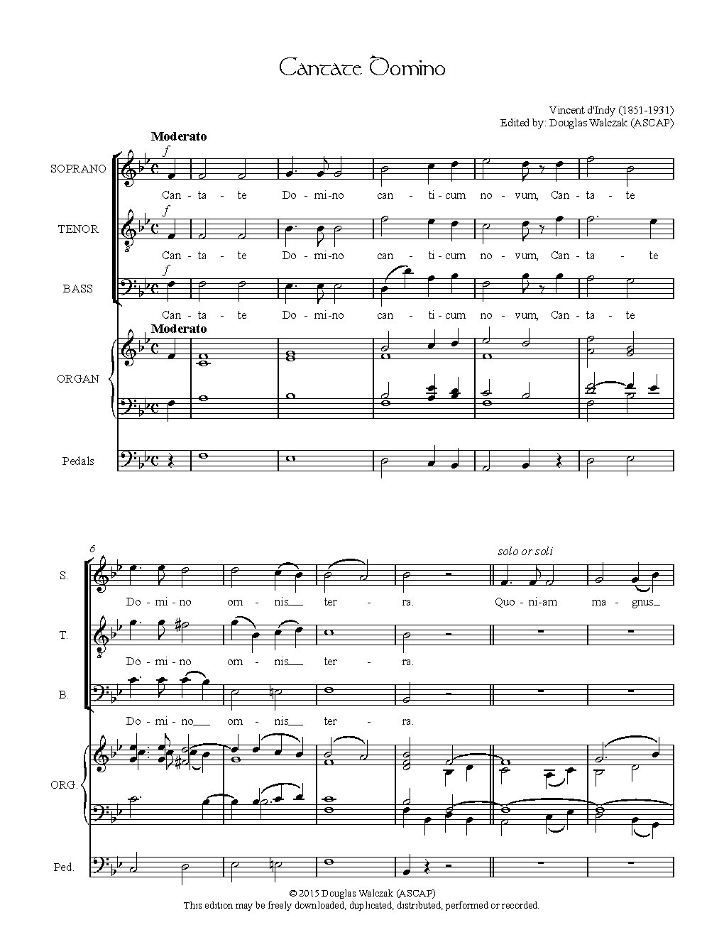 Cantate Domino, Op. 22