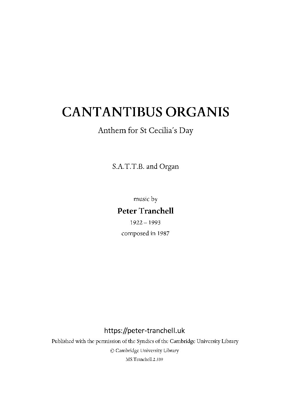 Cantantibus Organis - Choir Script PDF Thumbnail