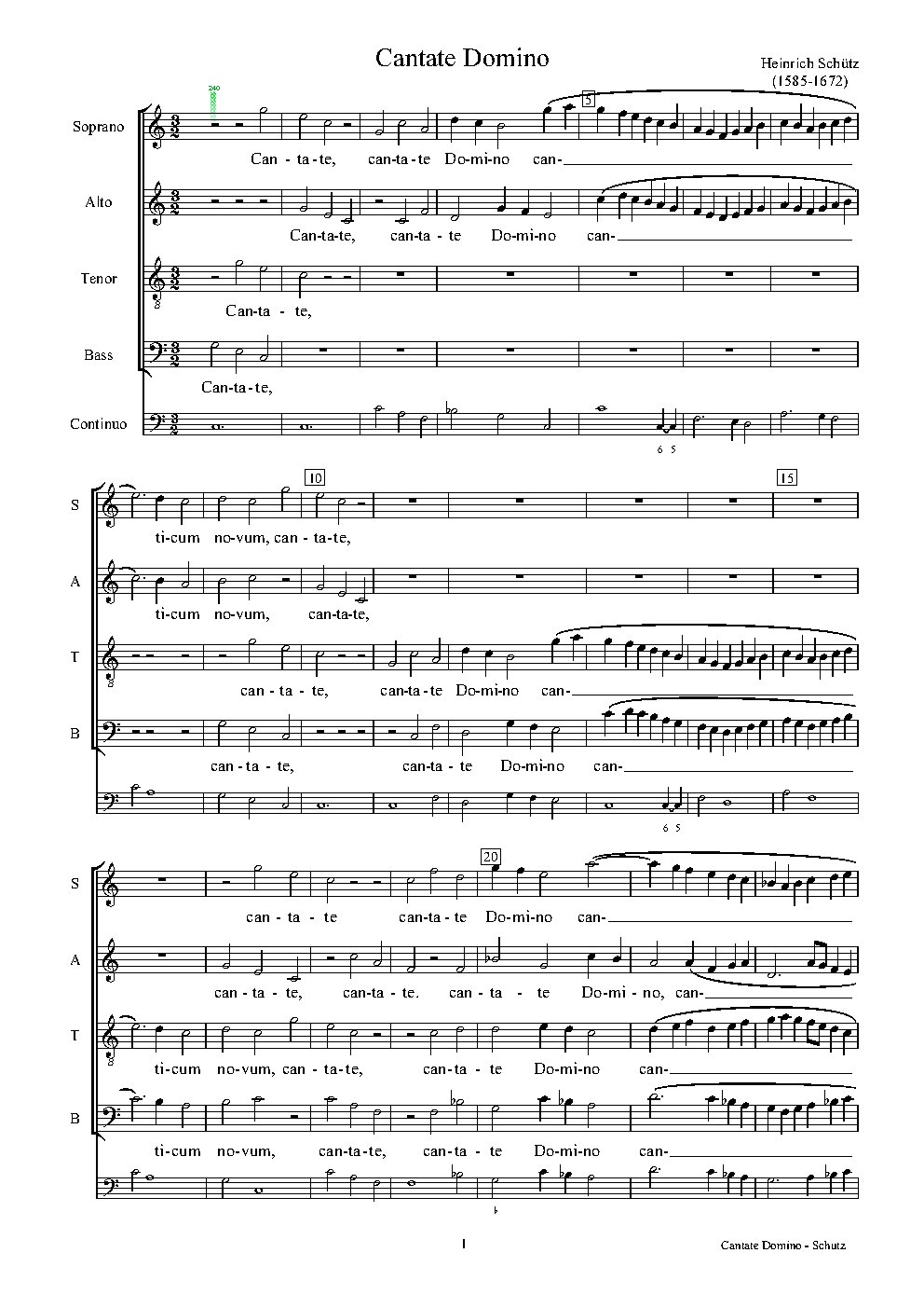 Cantate Domino, SWV 81 - Choir Script PDF Thumbnail