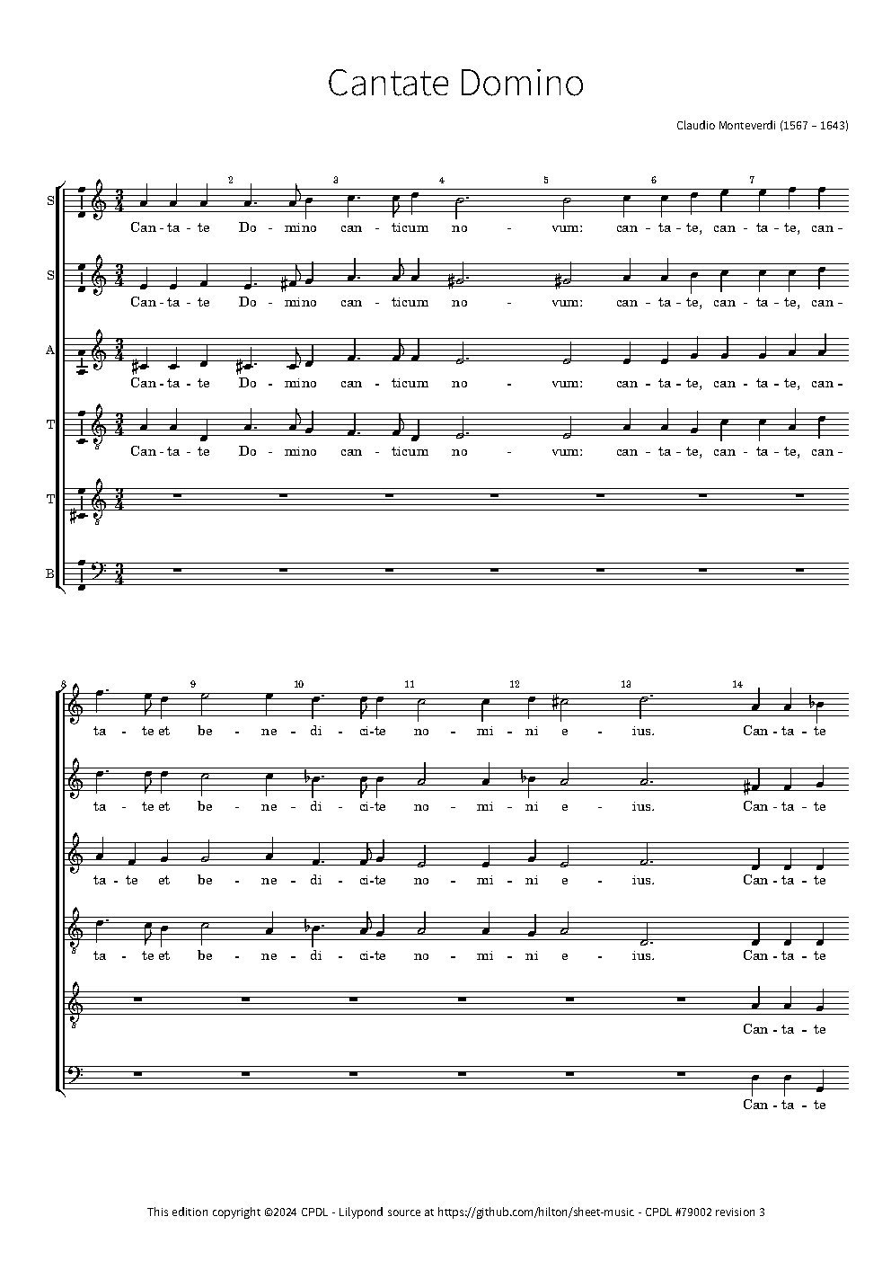 Cantate Domino - Choir Script PDF Thumbnail