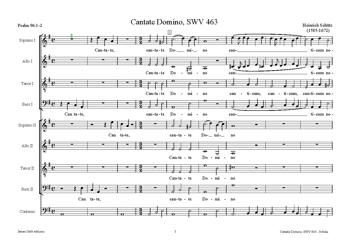 Cantate Domino, SWV 463