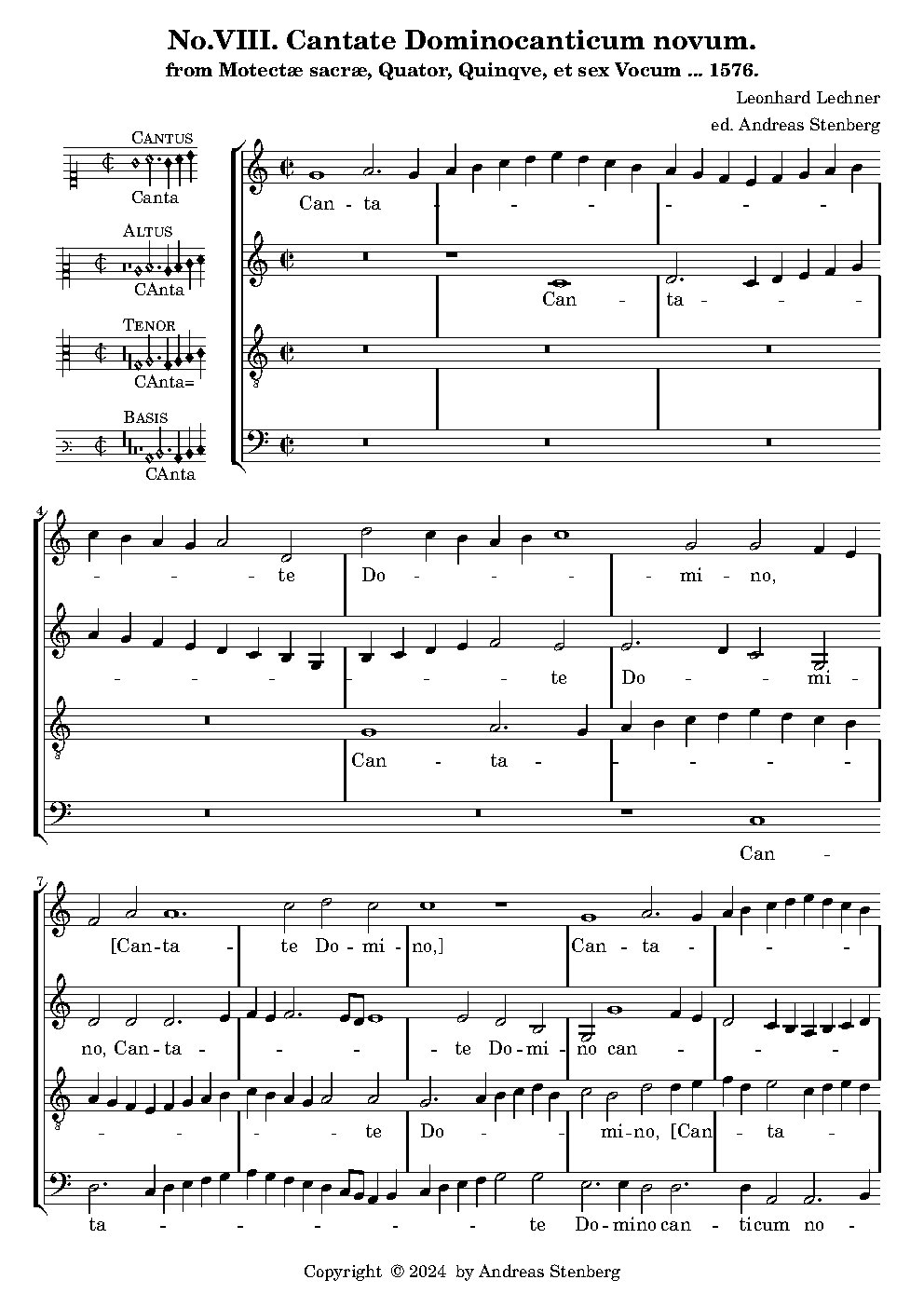 Cantate Domino, canticum novum - Choir Script PDF Thumbnail