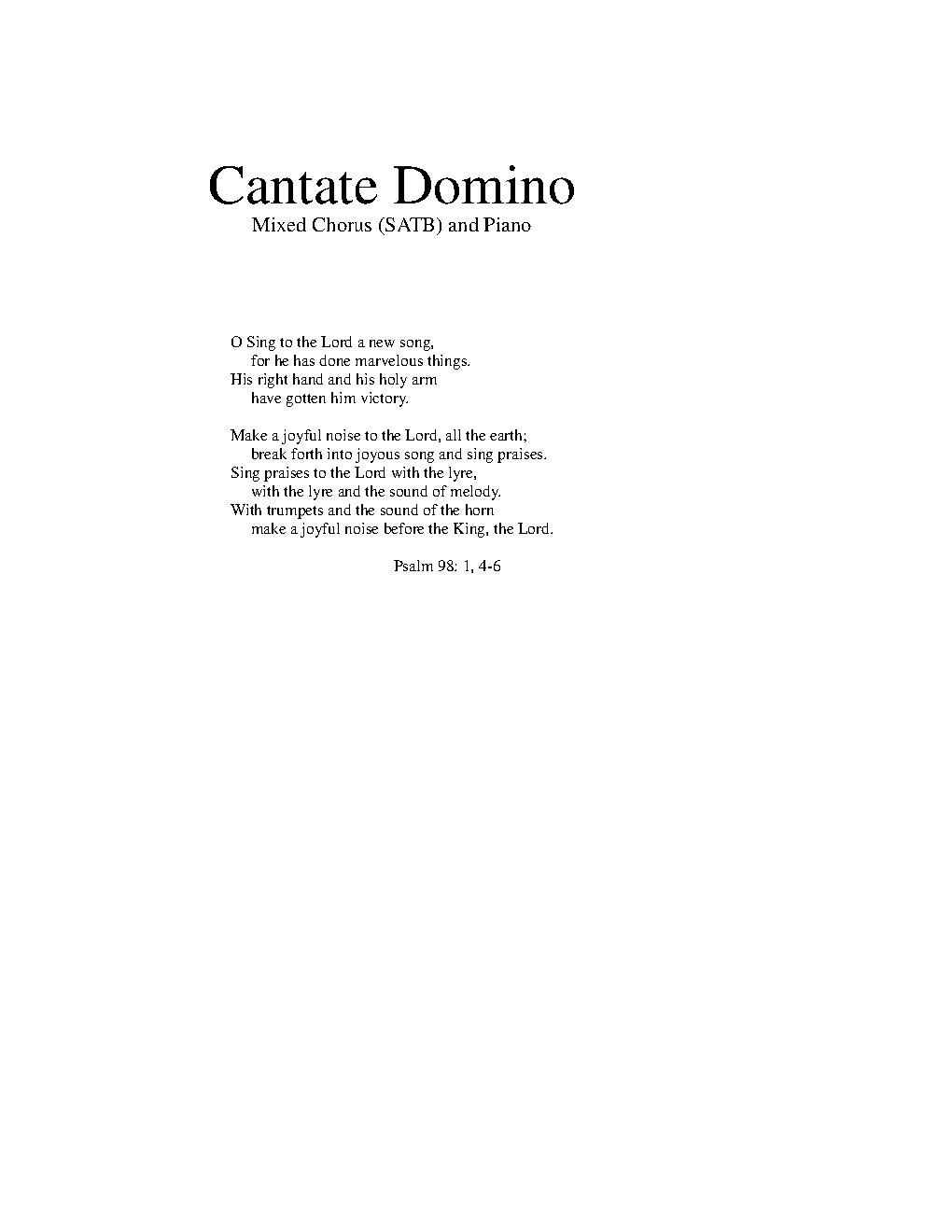 Cantate Domino