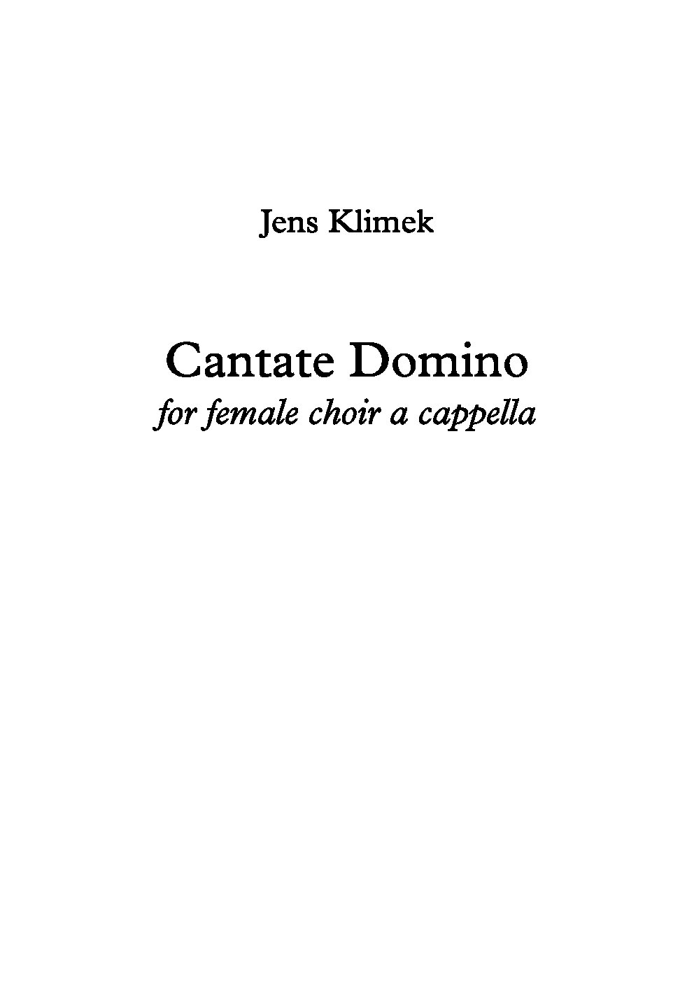 Cantate Domino