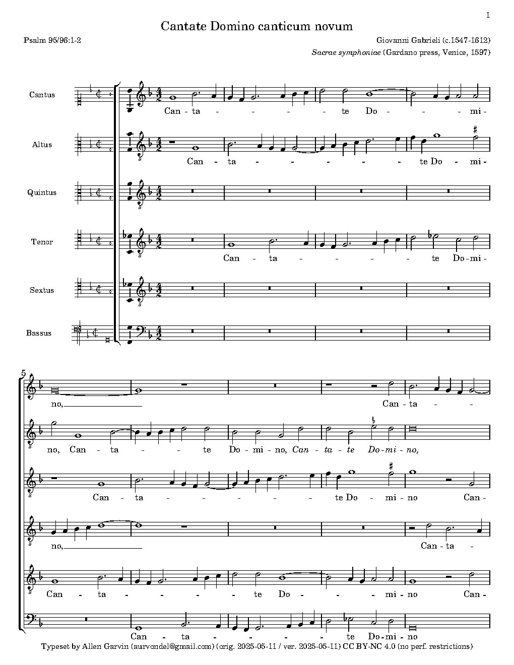Cantate Domino a 6