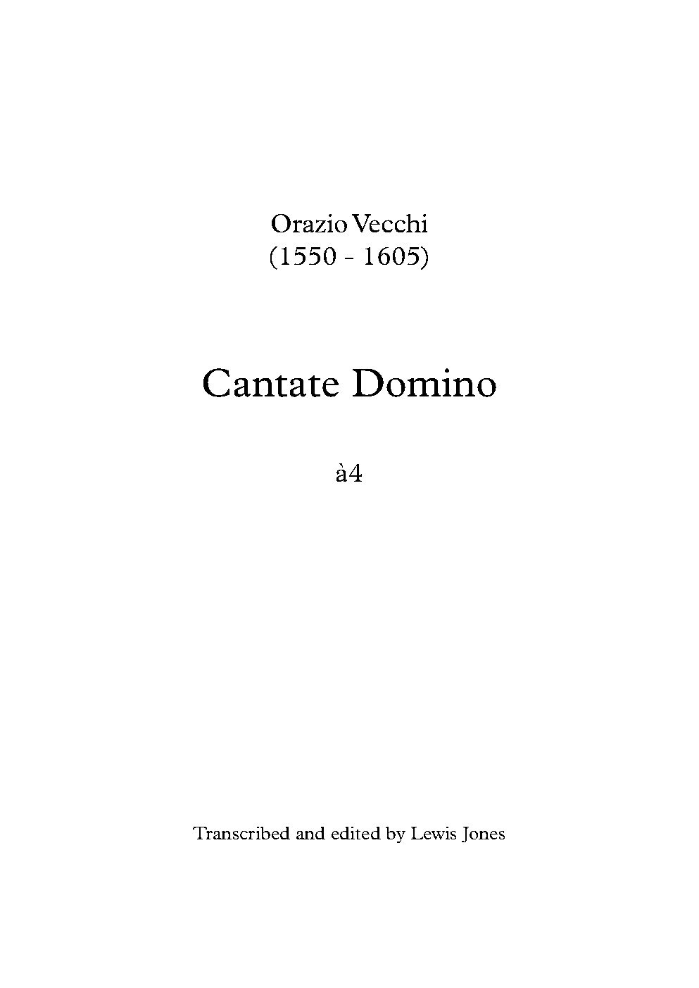 Cantate Domino a 4