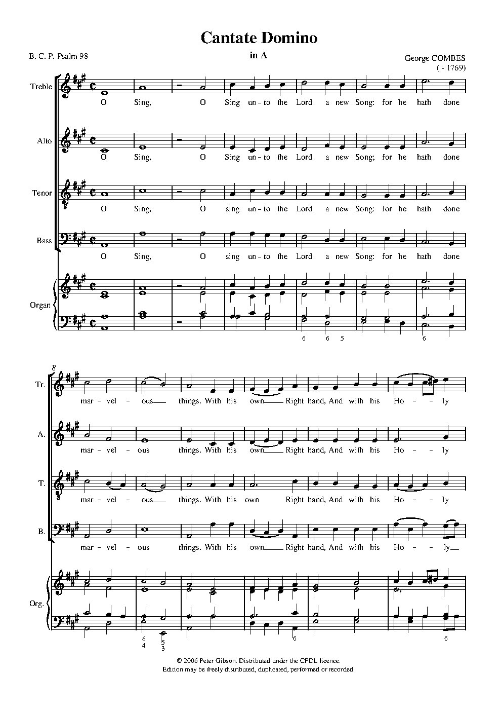 Cantate Domino in A